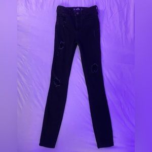 black ripped Hollister jeans